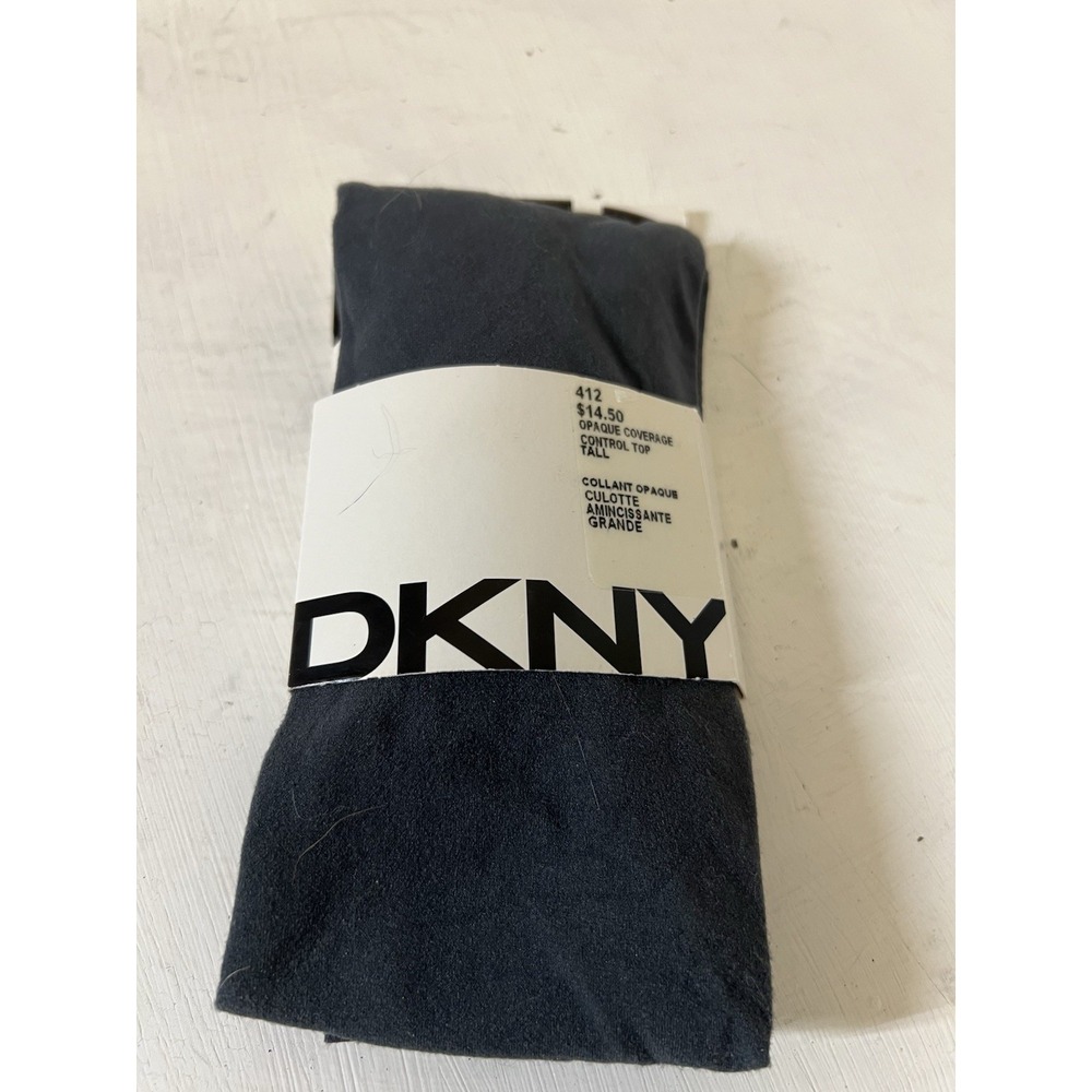 NIP Pair DKNY Opaque Coverage Tights Grey Flannel Control Top #412 Tall 5'4 6'